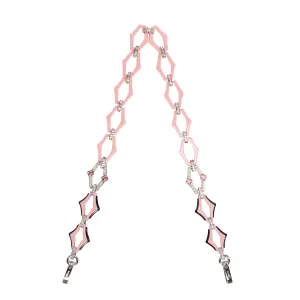 Prada Petal Pink Plexiglass Art Deco Crystal Bag Strap