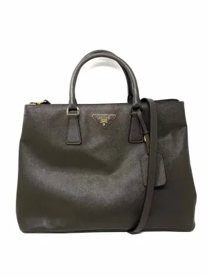 Prada Shopping Gray Saffiano Leather Tote