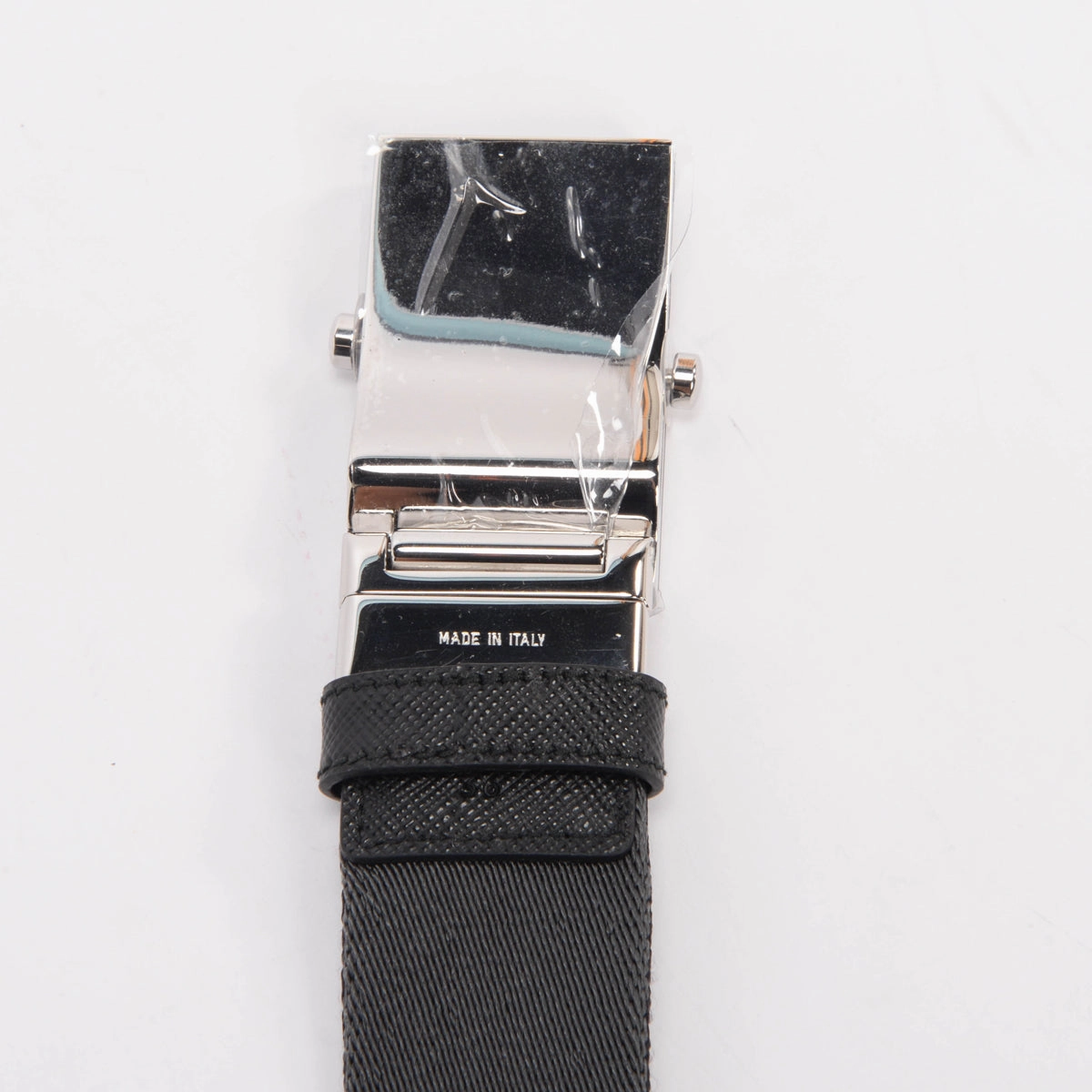 Prada Black & Grey Nylon Reversible Belt