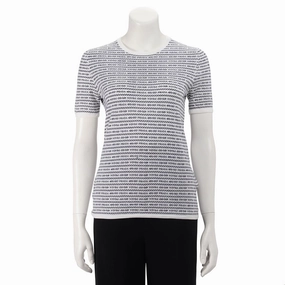 Prada Black & White Wool Logo Intarsia Knit Top IT 40