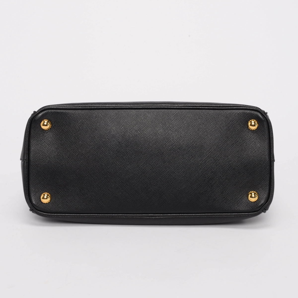 Prada Black Saffiano Lux Double Zip Small Tote