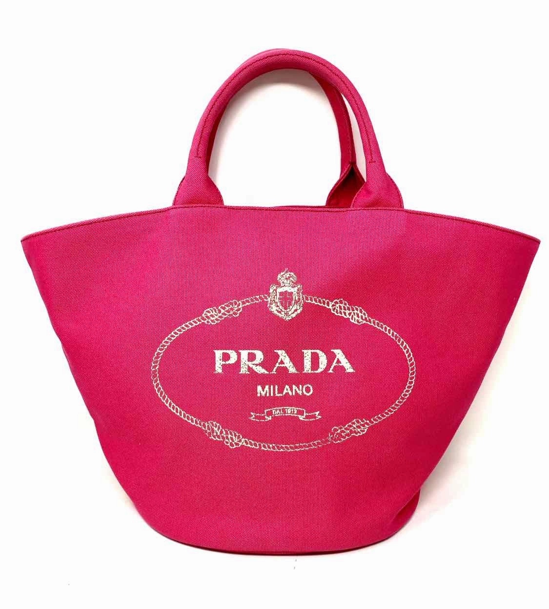 Prada Canapa Shopping Canvas Pink Tote
