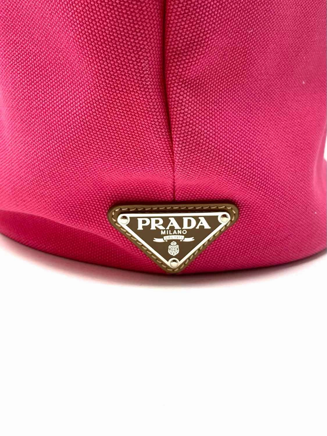 Prada Canapa Shopping Canvas Pink Tote