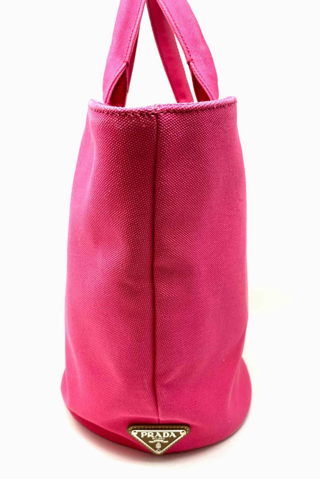 Prada Canapa Shopping Canvas Pink Tote