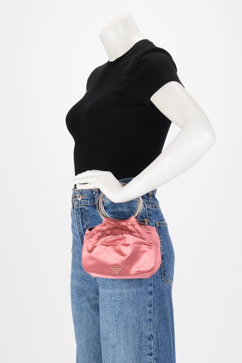 Prada Rosa Satin Raso Wrist Bag