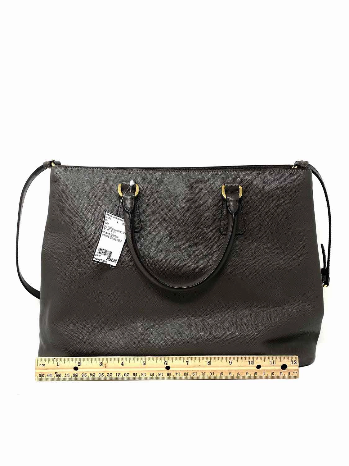 Prada Shopping Gray Saffiano Leather Tote