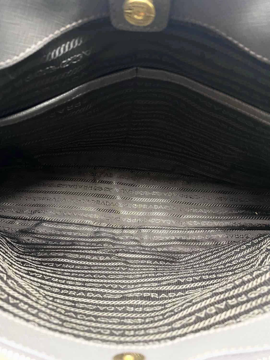 Prada Shopping Gray Saffiano Leather Tote