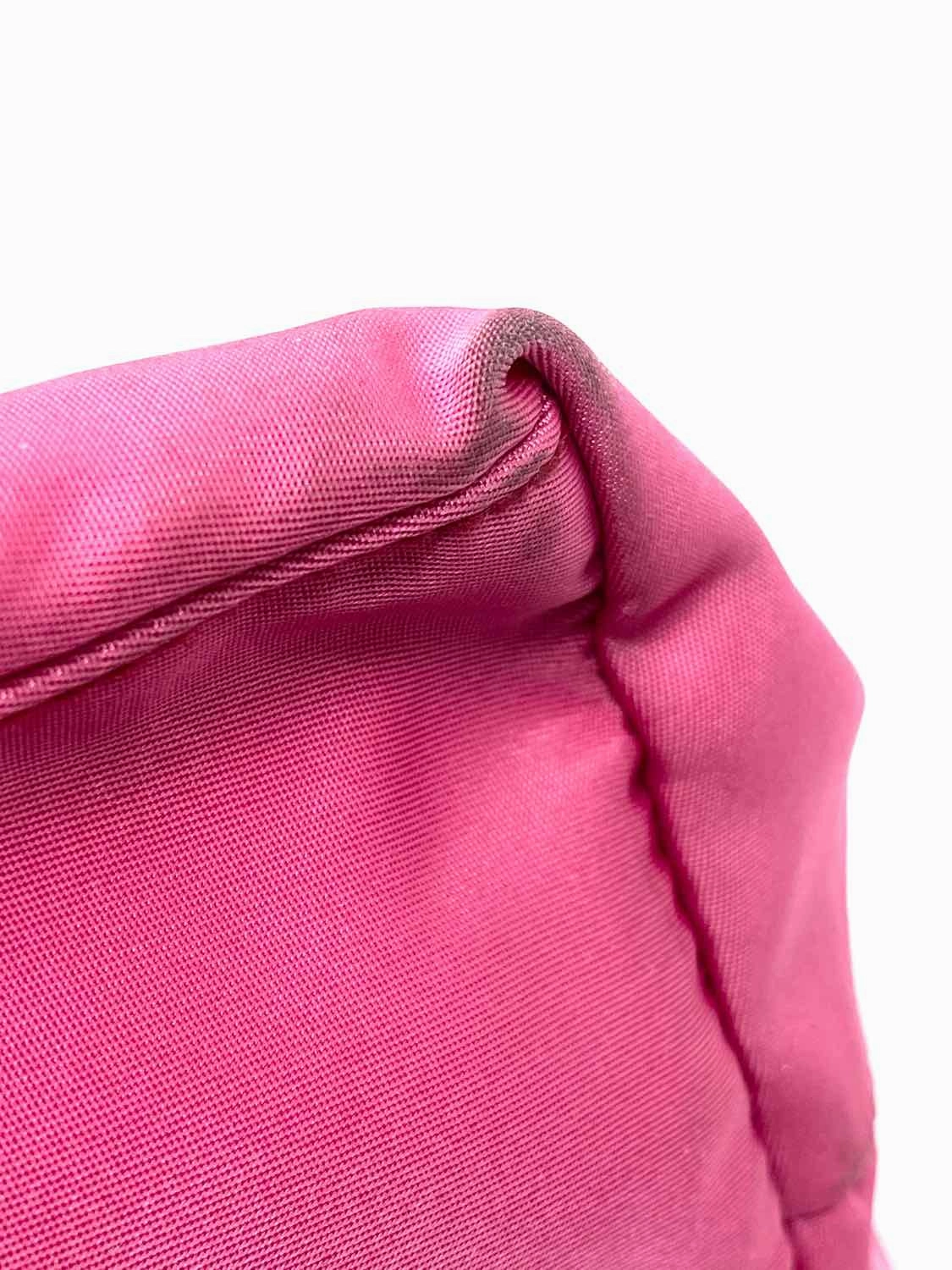 Prada Tessuto Jacquard Nylon Patent Leather Bow Pink Logo Tote