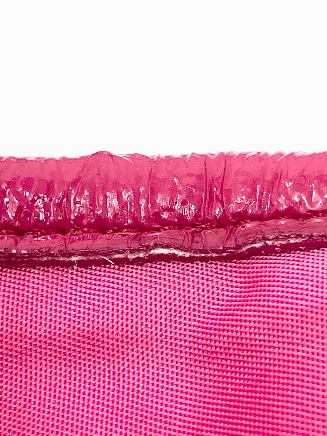 Prada Tessuto Jacquard Nylon Patent Leather Bow Pink Logo Tote
