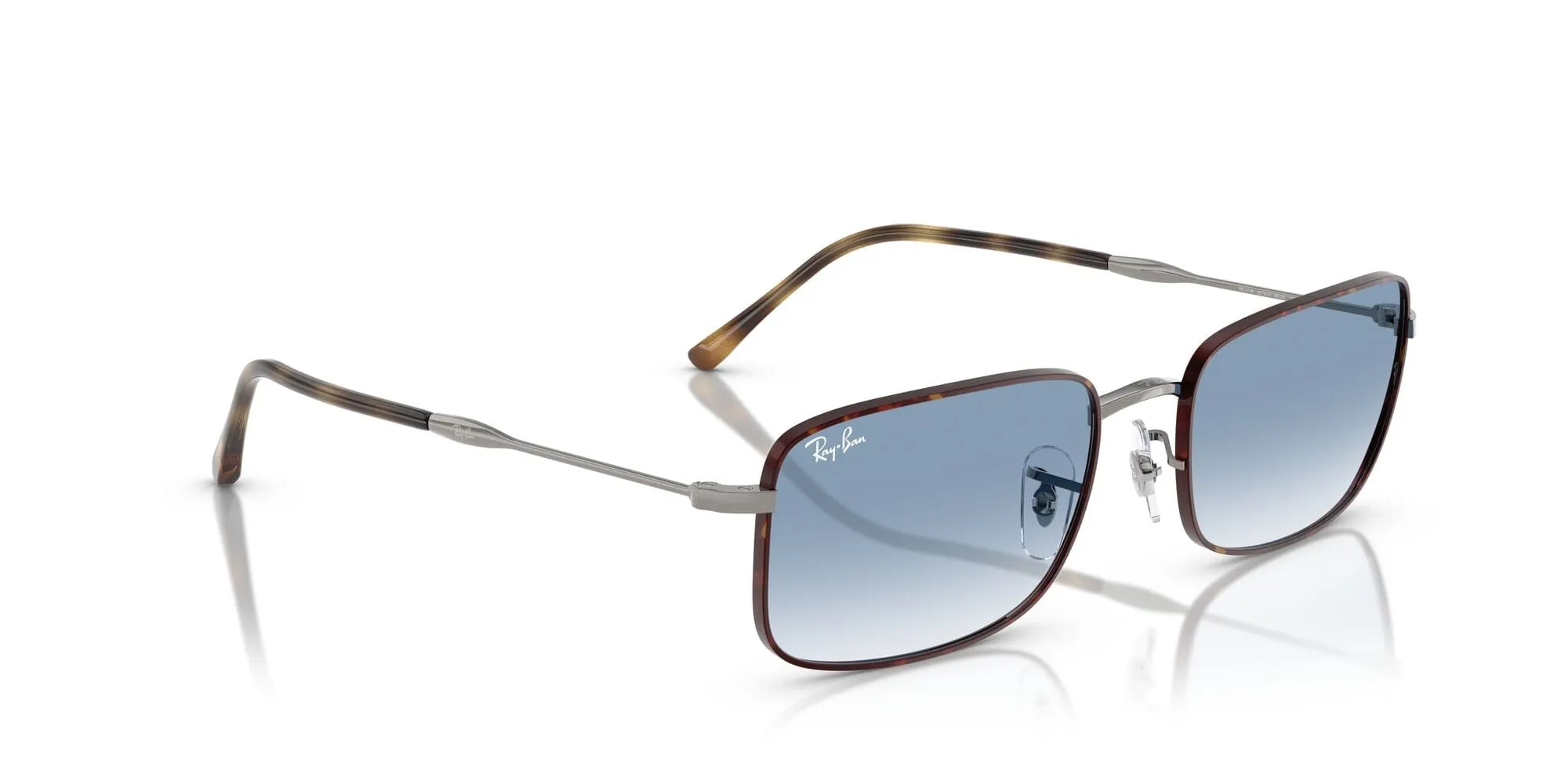 RB3746 92703F (56) havana on gunmetal/clear gradient blue lens